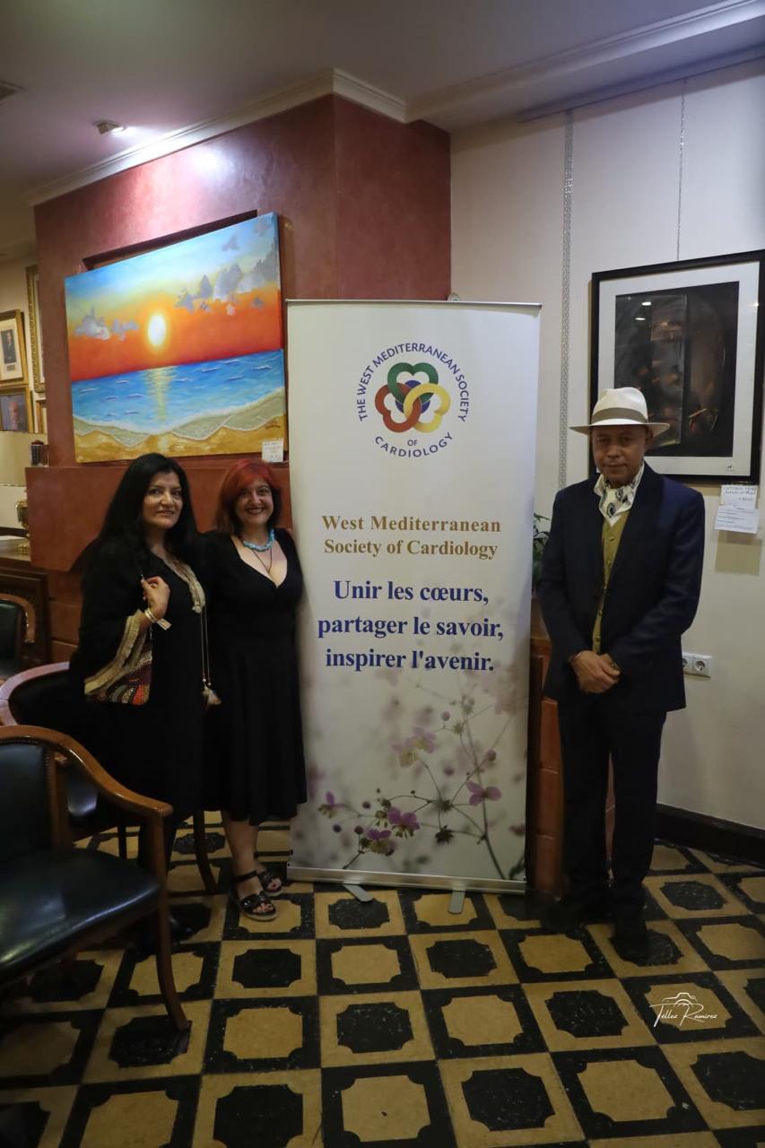 Artists and guests at the WMSC charity art donation in Marbella